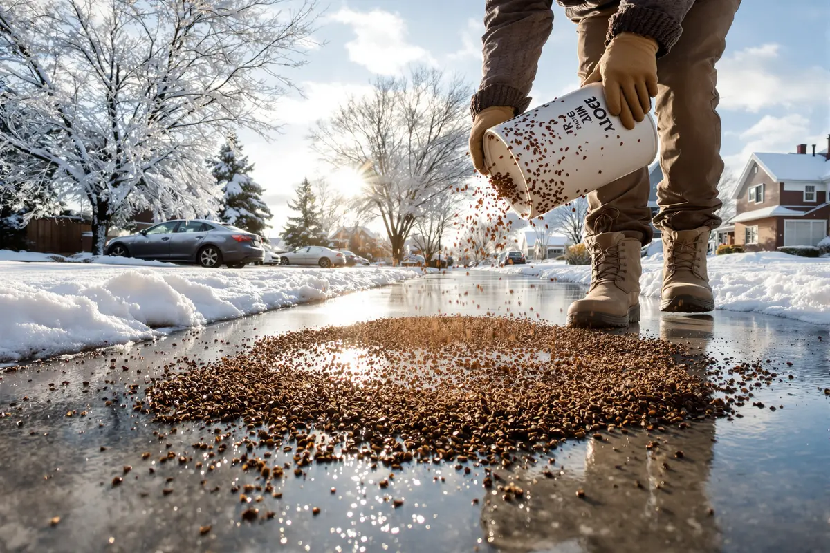 Vous jetez ça chaque matin : ça remplace le sable sur la glace (sans tuer vos plantes)